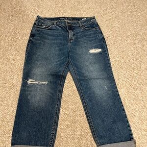 Old Navy Blue Distressed Boyfriend Jeans